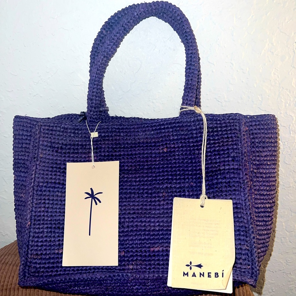 Manebi Small Raffia Sunset Bag Lavender 💜